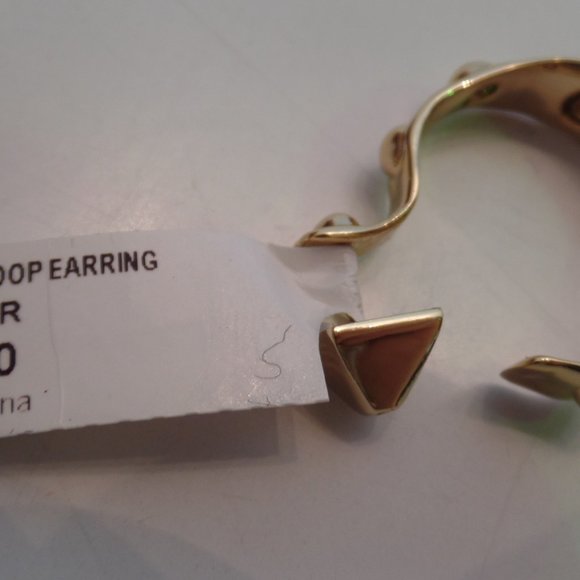 Alexis Bittar Gold Tone Studded Hoop Earrings $145 New With Tags BEAUTIFUL - Picture 8 of 12